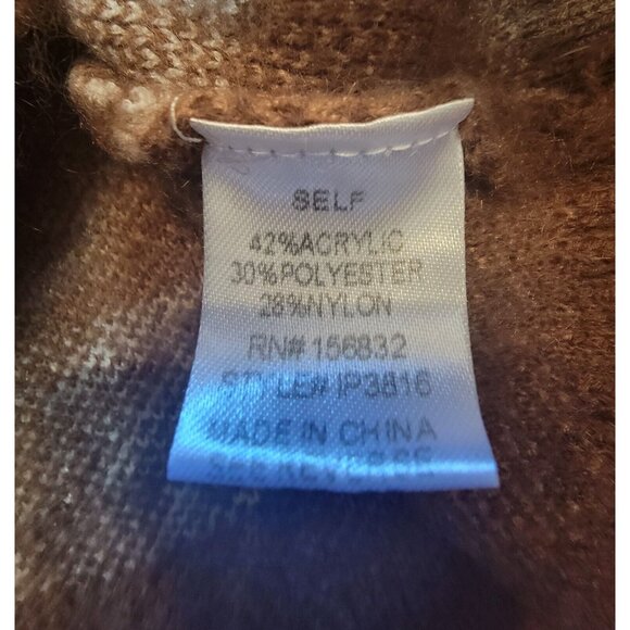 Bibi Womens Size S Brown Aztec Long Sleeve V Neck Sweater - Picture 3 of 7